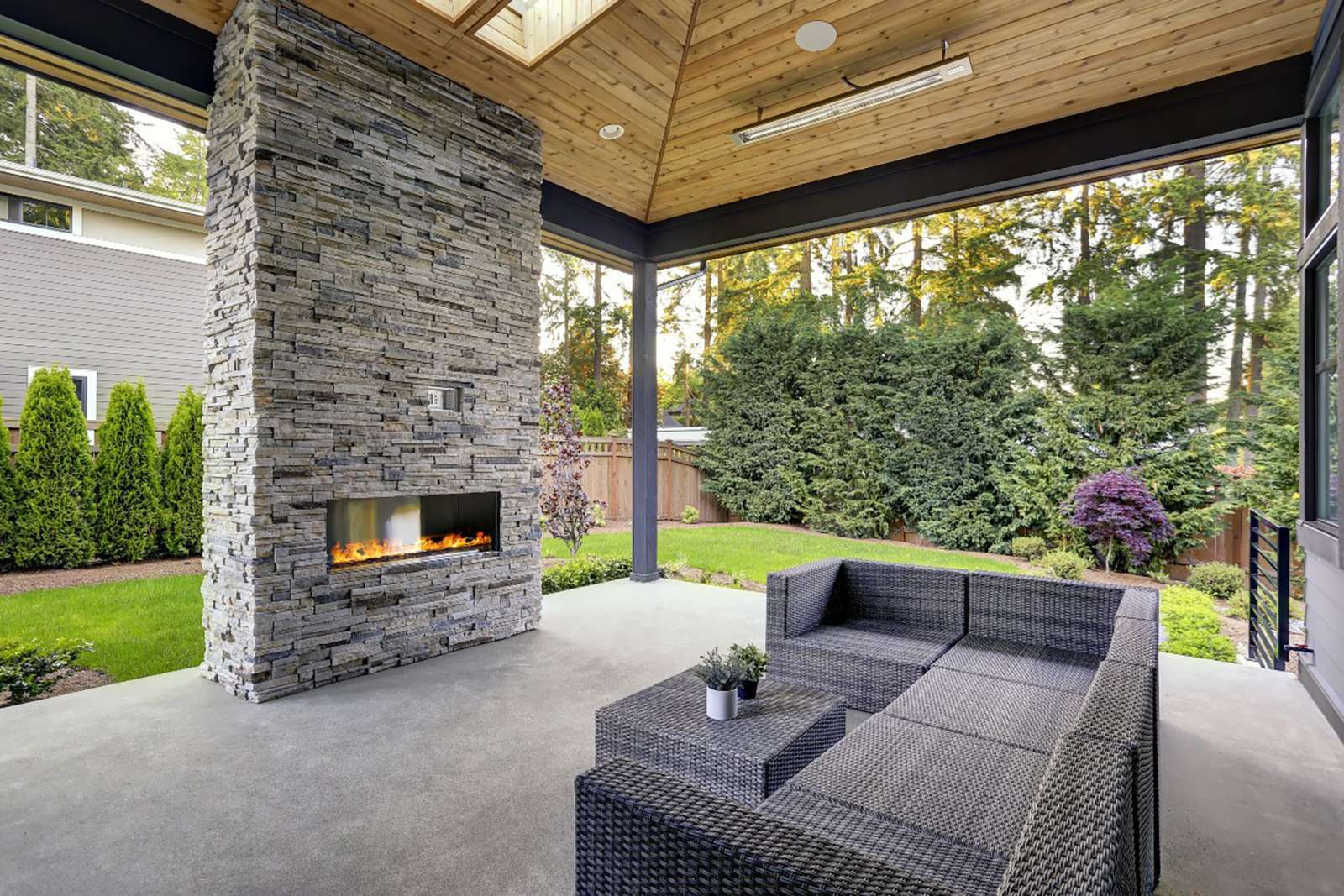 ECB Concrete Covered Outdoor Concrete Patio Seating Area Concrete Patios
