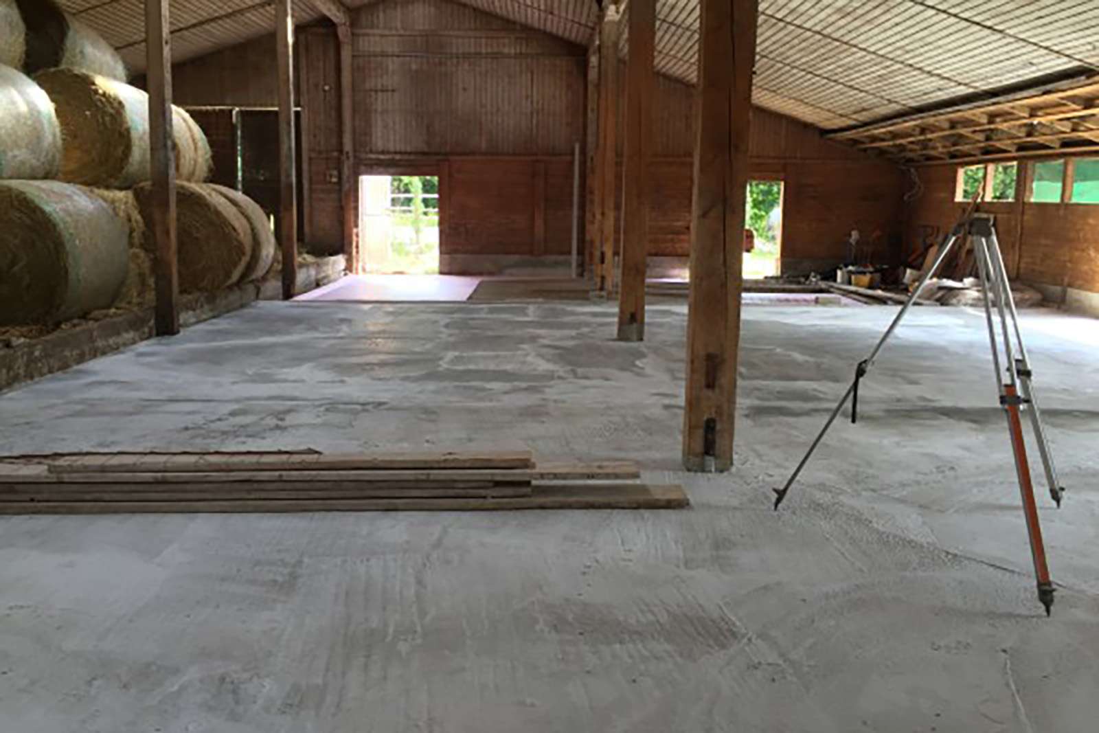ECB Concrete Pole Barn Concrete Floor Freshly Poured Interior Pole Barn Floors